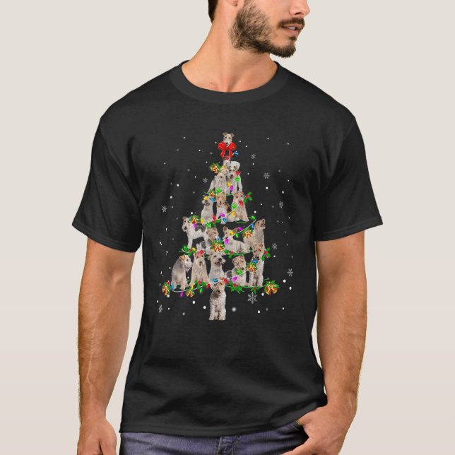 Wire haired Fox Terrier Christmas Tree X Mas  T-Shirt (Front)