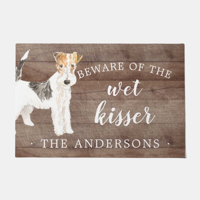 Wire Haired Fox Terrier.Dog Personalised Door Mat (Front)