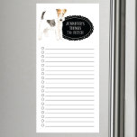 Wire Haired Fox Terrier Shopping List   Magnetic Notepad<br><div class="desc">Adorable things to fetch Wire Haired Fox Terrier dog with a black chalkboard frame personalised with your name.</div>