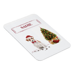 Wire Haired Jack Russell Funny Christmas Dog Magnet