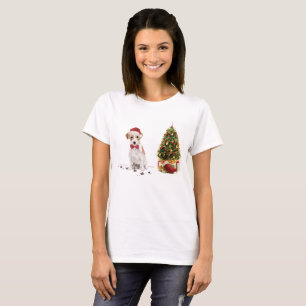 Wire Haired Jack Russell Funny Christmas Dog T-Shirt