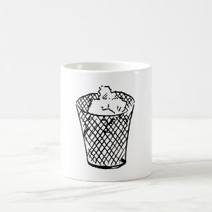 Wire Mesh Waste Basket Black and White Trash Coffee Mug