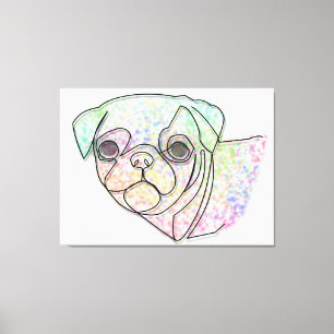 Wire Pug Canvas Print