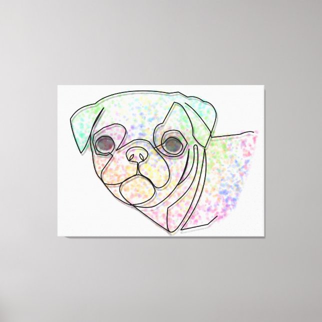 Wire Pug Canvas Print (Front)
