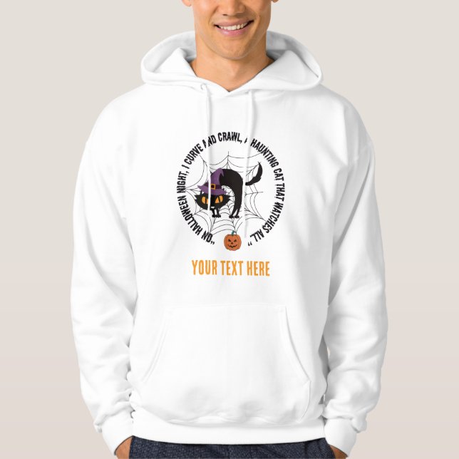 wired cat  a in halloween editable hoodie (Front)