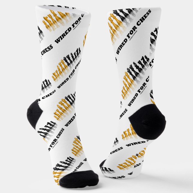 Wired For Chess Reflective Chess Set Socks (Angled)