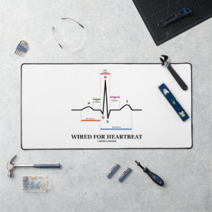 Wired For Heartbeat ECG/EKG Sinus Rhythm Desk Mat