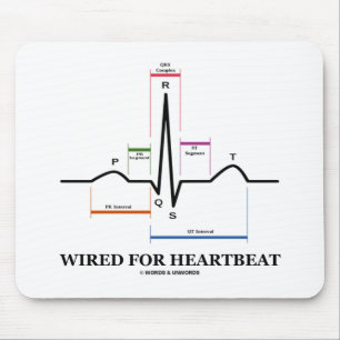 Wired For Heartbeat (ECG/EKG Sinus Rhythm) Mouse Mat