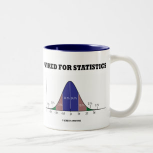 Wired For Statistics (Bell Curve Stats Attitude) Two-Tone Coffee Mug
