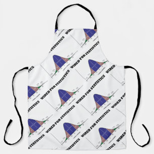 Wired For Statistics Stats Bell Curve Humour Apron