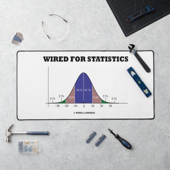 Wired For Statistics Stats Bell Curve Humour Desk Mat (Workstation)