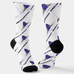 Wired For Statistics Stats Bell Curve Humour Socks
