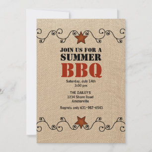 Wired Red Star BBQ Invitation