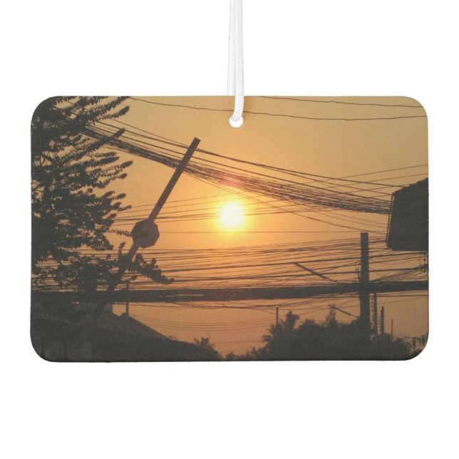 Wired Sunset ... Krung Thep, Thailand Car Air Freshener (Front)