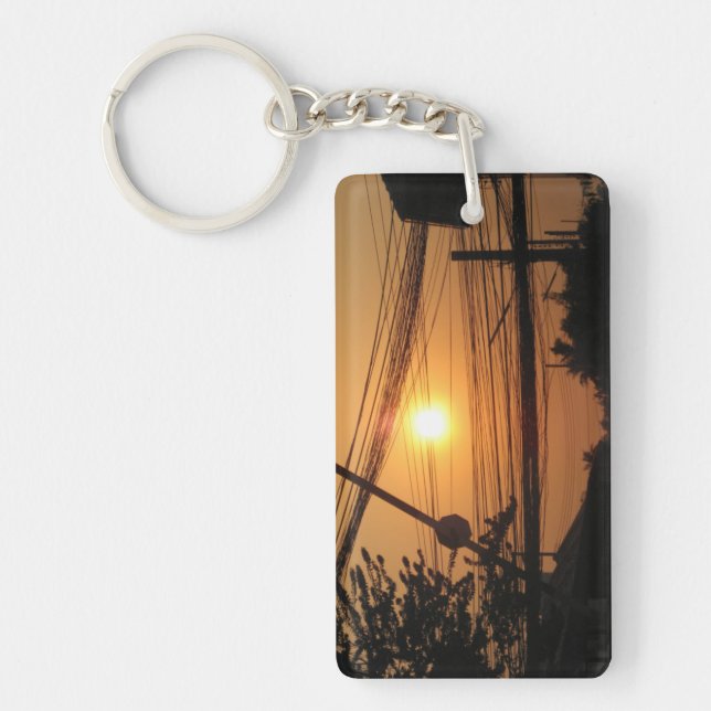 Wired Sunset ... Krung Thep, Thailand Key Ring (Front)