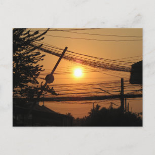 Wired Sunset ... Krung Thep, Thailand Postcard
