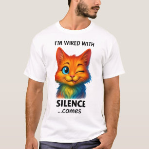 Wired With Silence Poetic Quote Funny T-Shirt