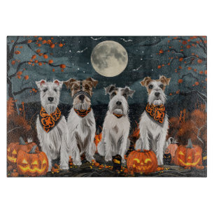 Wirefox Terrier Halloween Spooky  Cutting Board