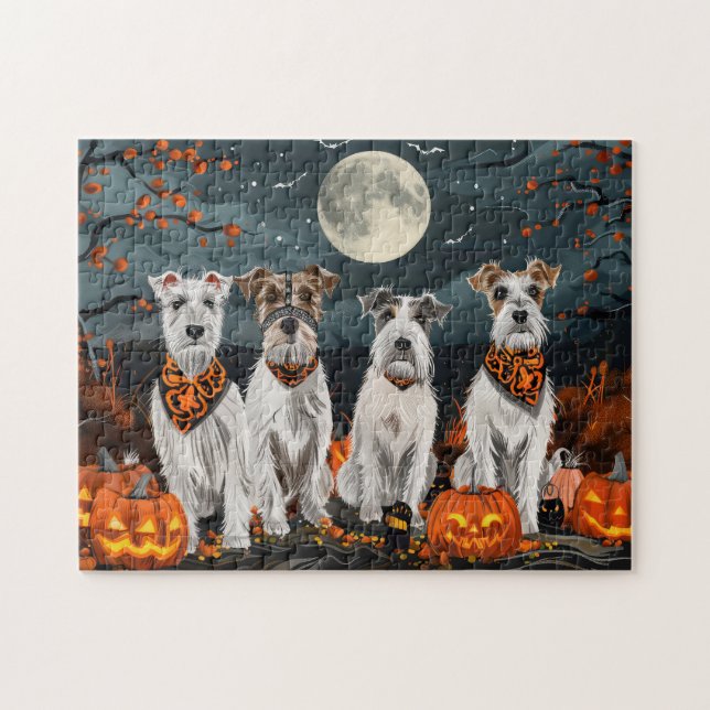 Wirefox Terrier Halloween Spooky  Jigsaw Puzzle (Horizontal)
