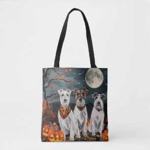 Wirefox Terrier Halloween Spooky Tote Bag