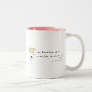WireFoxTerrierBrotherYellow Two-Tone Coffee Mug