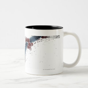 Wireframe microscopic view of candida albicans Two-Tone coffee mug