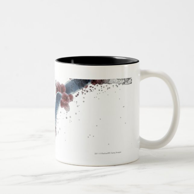 Wireframe microscopic view of candida albicans Two-Tone coffee mug (Right)
