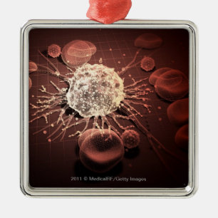 Wireframe of cancer cells metal tree decoration