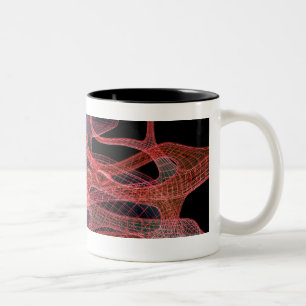 Wireframe of the inside of a kidney Two-Tone coffee mug