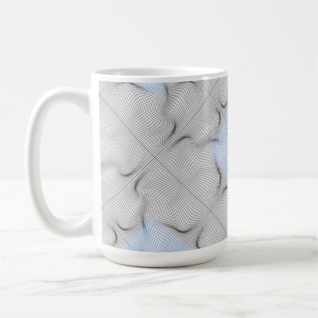 Wireframe pattern 08.B White BG Coffee Mug (Left)