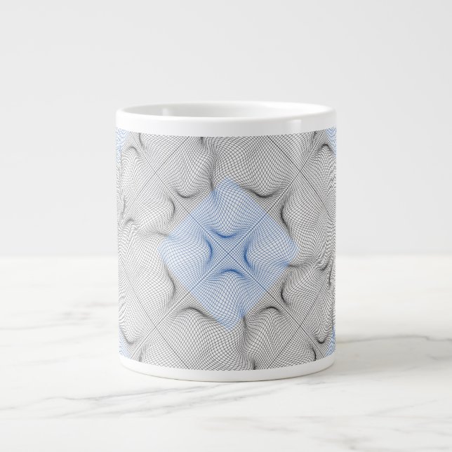 Wireframe pattern 08.B White BG Large Coffee Mug (Front)
