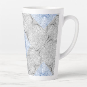 Wireframe pattern 08.B White BG Latte Mug