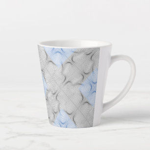 Wireframe pattern 08.B White BG Latte Mug