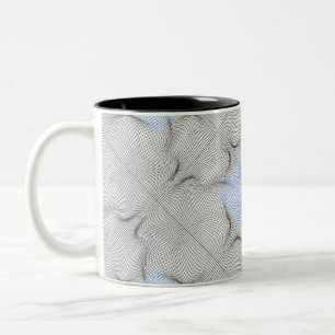 Wireframe pattern 08.B White BG Two-Tone Coffee Mug