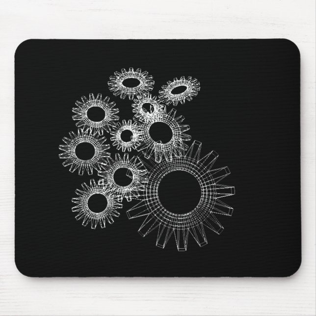 Wireframe, skeleton three-dimensional model mouse mat (Front)