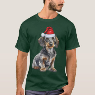 Wirehair Dachshund Lover Funny Christmas Dog T-Shirt