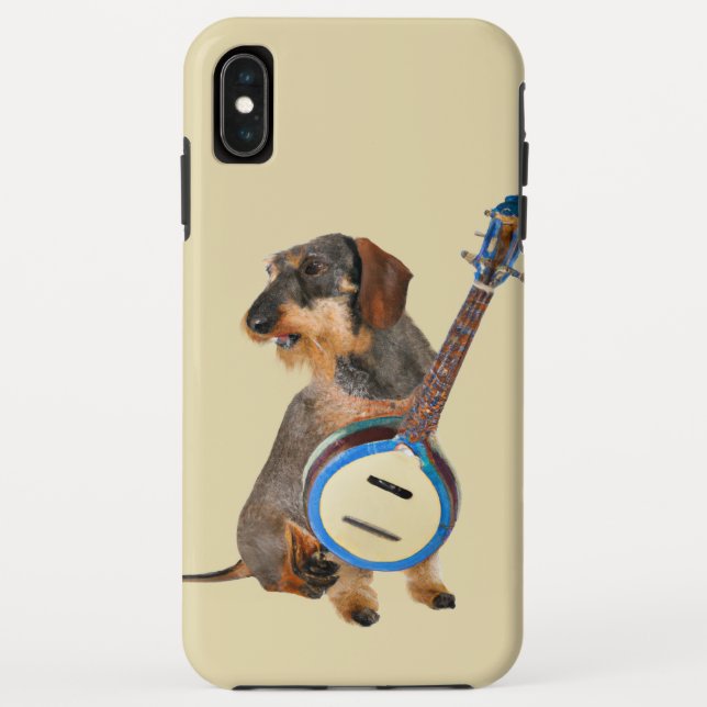 Wirehair Dachshund Playing Banjo Case-Mate iPhone Case (Back)