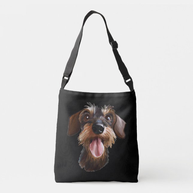 Wirehaired Dachshund Crossbody Bag (Back)