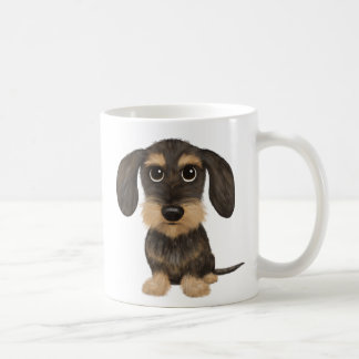 Wirehaired Dachshund | Cute Cartoon Dog Teckel Coffee Mug