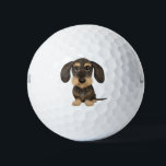 Wirehaired Dachshund | Cute Cartoon Dog Teckel Golf Balls<br><div class="desc">Easily identify your ball on the golf course with this original Dachshund golf ball. Cute wirehaired wild boar Teckel. Makes a great gift for the golfer in your life who loves a Doxie.</div>