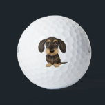 Wirehaired Dachshund | Cute Cartoon Dog Teckel Golf Balls<br><div class="desc">Easily identify your ball on the golf course with this original Dachshund golf ball. Cute wirehaired wild boar Teckel. Makes a great gift for the golfer in your life who loves a Doxie.</div>