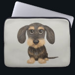 Wirehaired Dachshund | Cute Cartoon Dog Teckel Laptop Sleeve<br><div class="desc">A fun laptop sleeve for wire haired Dachshund lovers. Wild boar and tan colored cartoon Teckel. Visit Jenn's Doodle World for even more accessories for home and office with this funny dog and more original wiener dog designs.</div>