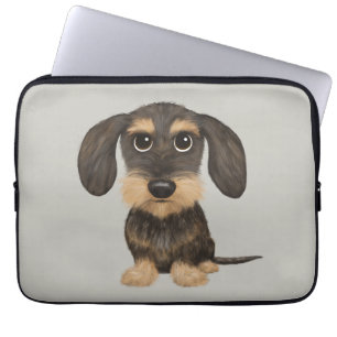 Wirehaired Dachshund Cute Cartoon Dog Teckel Laptop Sleeve
