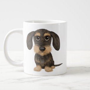 Wirehaired Dachshund   Cute Cartoon Dog Teckel Large Coffee Mug