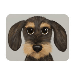 Wirehaired Dachshund   Cute Cartoon Dog Teckel Magnet