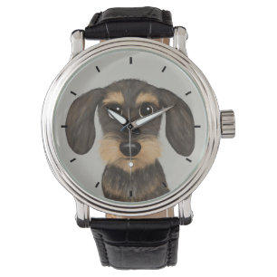 Wirehaired Dachshund Cute Cartoon Dog Teckel Watch