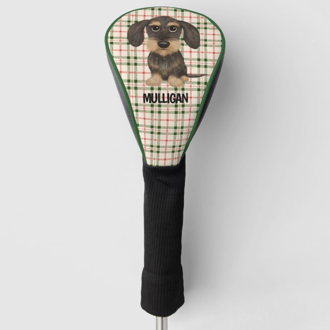 Wirehaired Dachshund | Cute Dog Teckel Custom Name Golf Head Cover (Front)