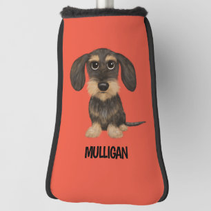 Wirehaired Dachshund   Cute Dog Teckel Custom Name Golf Head Cover
