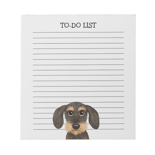 Wirehaired Dachshund Cute Teckel Dog Lover's Lined Notepad (Front)