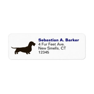 Wirehaired Dachshund Dog Silhouette Return Address